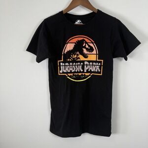 Jurassic Park Logo Graphic Tshirt Black Orange Size Small‎